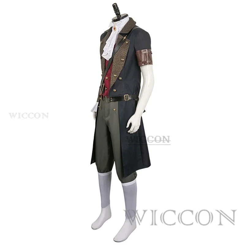 Game Lies Of P cos Fantasia Costume Male Disguise Adult Men Uniform Jacket Pants Role Play Outfit Halloween Carnival Suit wig