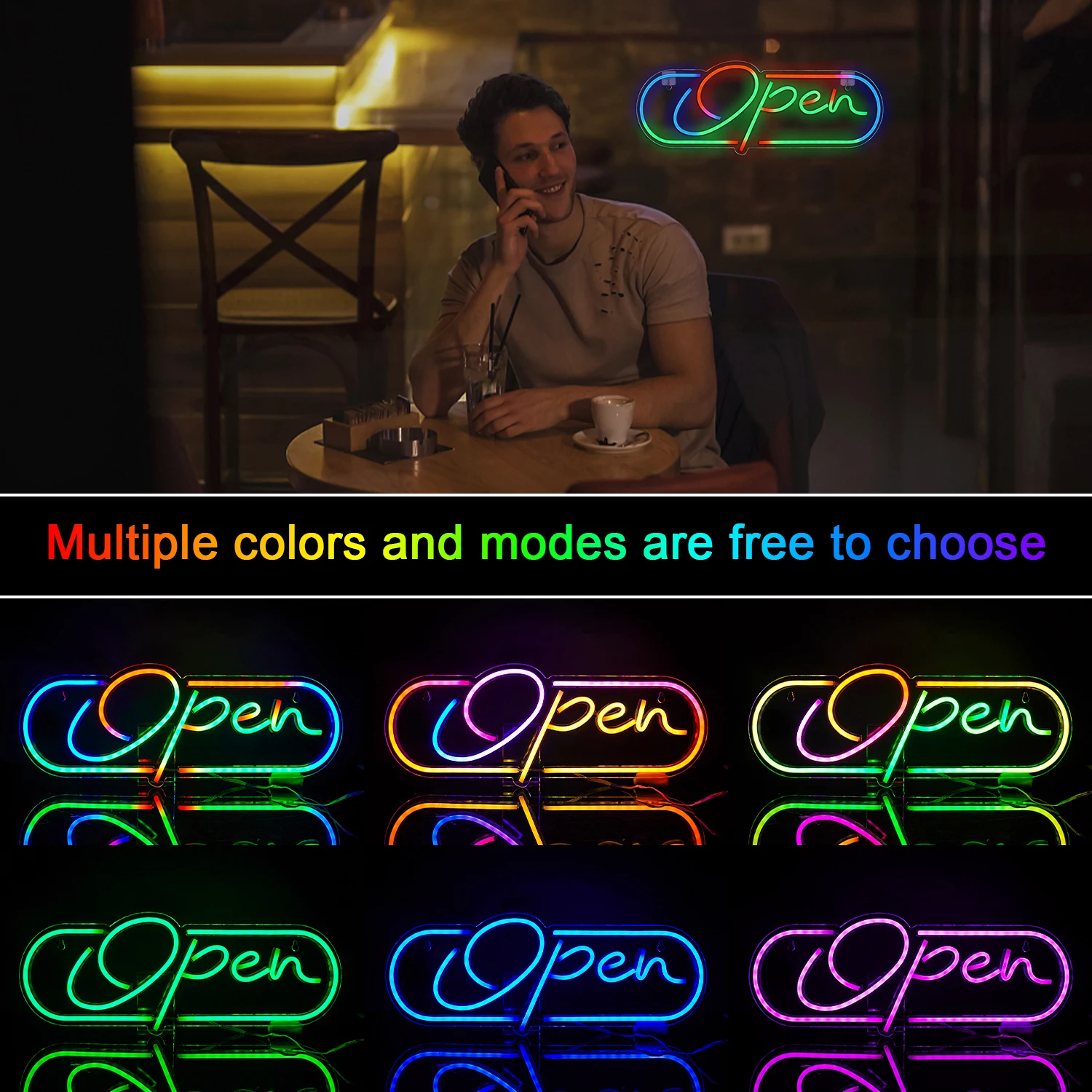 Open Neon Signs LED Lights Adjustable In Multiple Colors Room Decoration For Home Bars Cafe Business Shop Welcome Light Up Sign