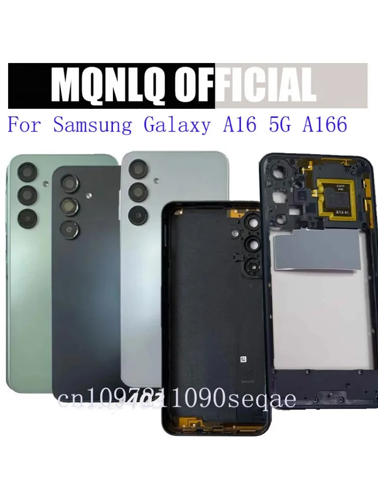 Tylna Klapka Baterii Obudowa Pokrywa do Samsung A16 5G A166B z Ramką Środkową i Osłoną Obiektywu Aparatu Części Zamienne do Naprawy — zdjęcie produktu 3