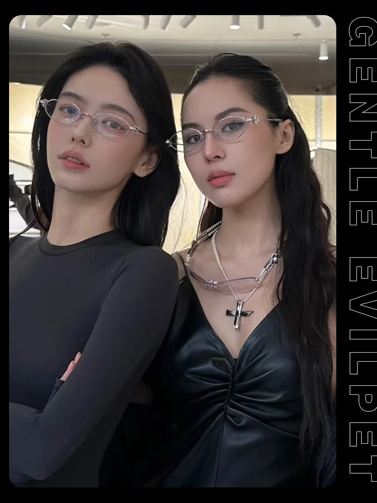 

Evil Pet Eye GM Eyeglass Frame Women's High-End Jewelry Series Myopia Anti-Blue Light Glasses Frame Carat 02 Korean Sle