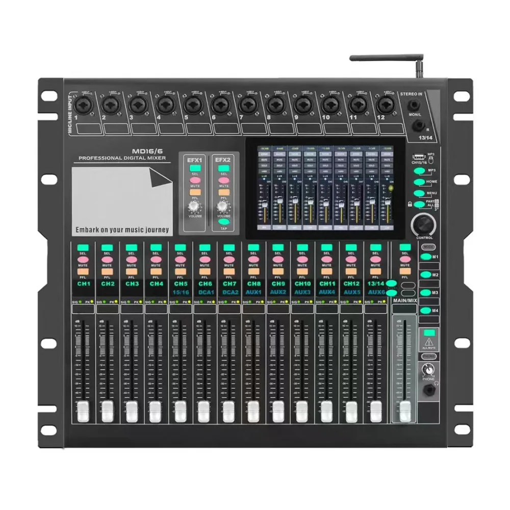 Mezclador TITumnnI Digital 16 canales Wifi Bluetooth Dual Dsp montaje en rack mezclador De Audio consola mezcladora Digital Software sistema De sonido