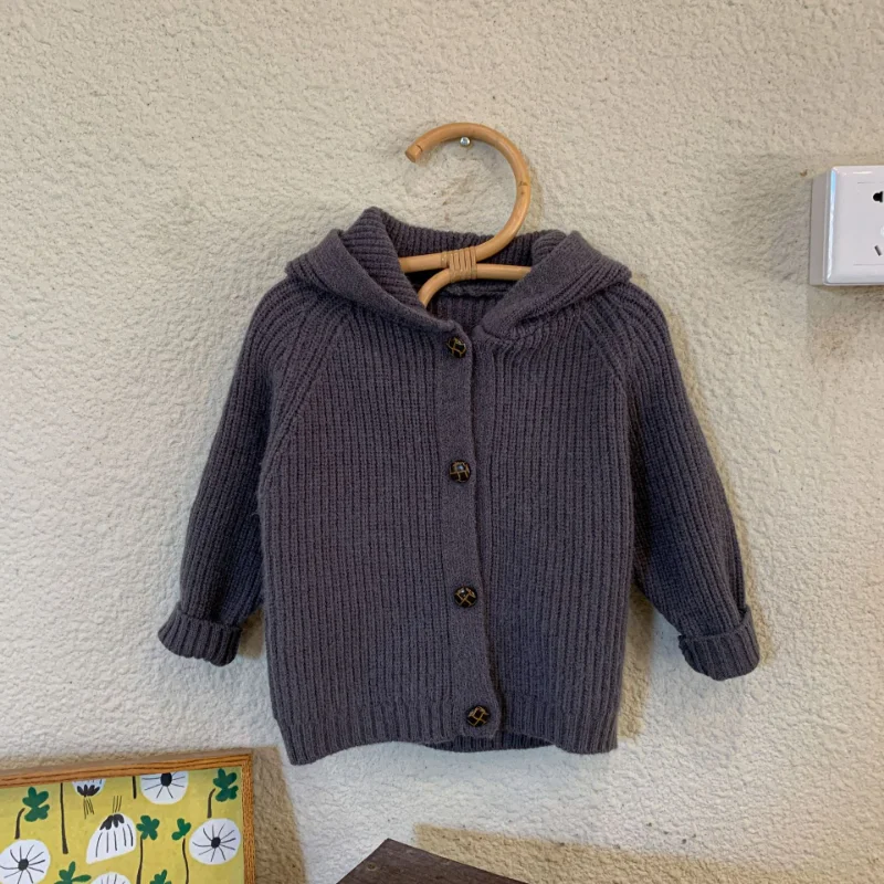 Knit Hoodie Streetwear Baby Cotton Spring Autumn Sweatshirt Cardigan Long Sleeve Little Boys Girls Knitted Jacket Coat GY08151