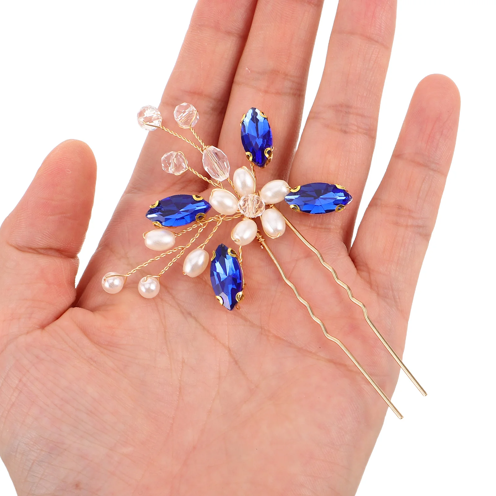 

1 пара жемчужных булавок, элегантные аксессуары, свадебный головной убор из искусственного жемчуга для женщин, синие свадебные заколки для волос, свадебные заколки для волос