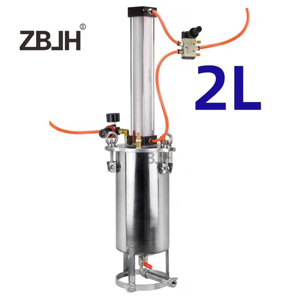 

2L Stainless steel cylinder piston pressure tank filling / butter / silicone / vinyl pressure bucket