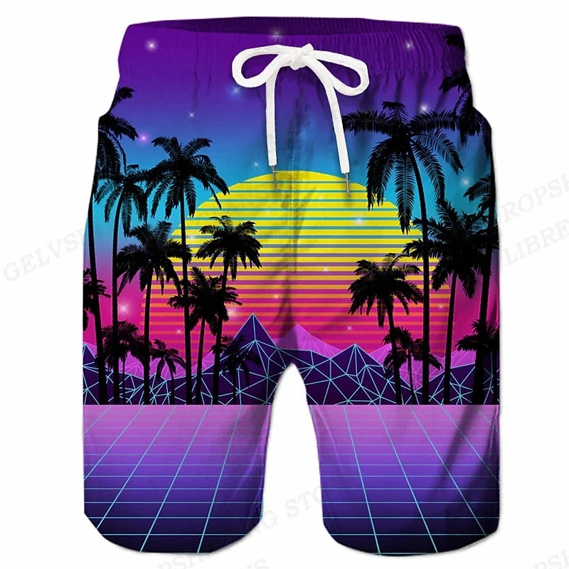 Bañador deportivo con estampado Floral para hombre, pantalones cortos de secado rápido para gimnasio, talla grande, ropa de playa Hawaiana para