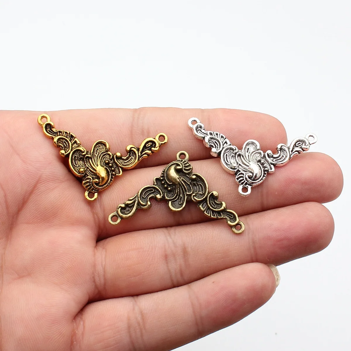 WYSIWYG 4pcs 20x42mm Pendant Lucky Connector Lucky Connector Charm Pendants For Jewelry Making Lucky Connector Pendants