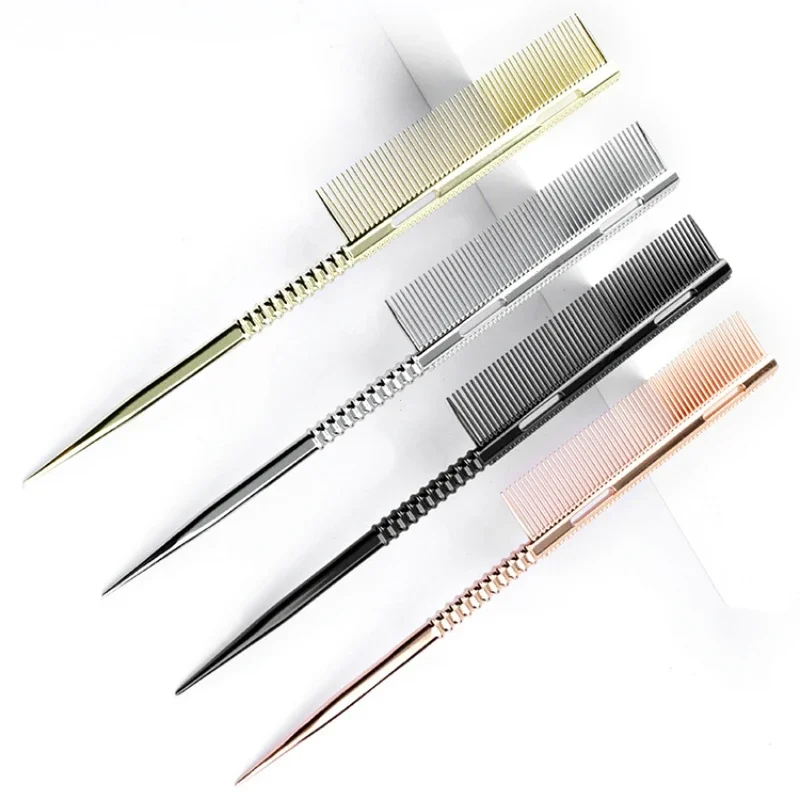 New Design Rat Tail Aluminium Styling Comb Professional Barber Heat Resistant Men Hair Combs Salon Hairdresser Tools For Women