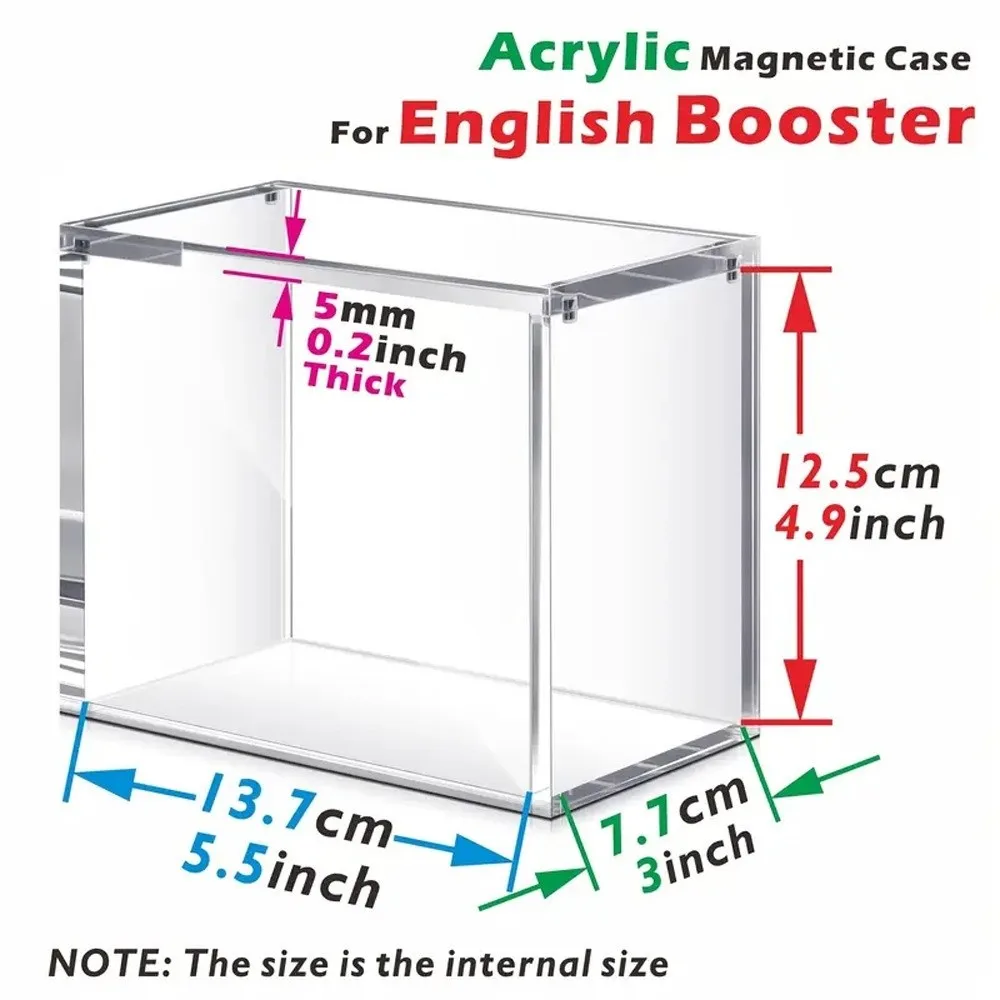 Clear Acrylic Game Card Box Protective Cases Magnetic Closure Easy Top Loading Game Card Box Case for English Booster Boxes