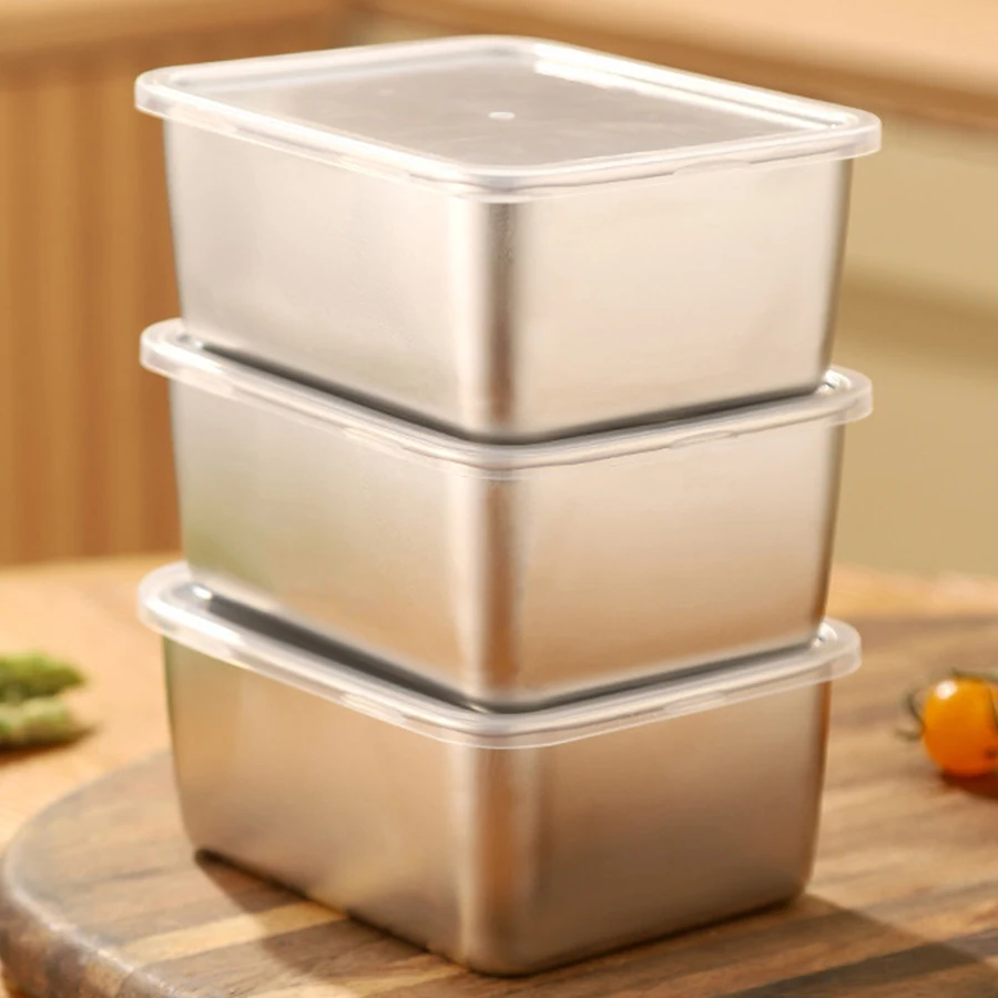 Outdoor Sealed Stainless Steel Fresh Keeping Storage Box Lunch Box Bento Storage Boxes Refrigerator Fresh-Keeping Food Containe