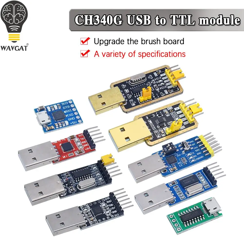 Moduł CH340 USB do TTL Aktualizacja CH340G pobierz małą płytkę szczotki drucianej Płyta mikrokontrolera STC USB do portu szeregowego zamiast PL2303