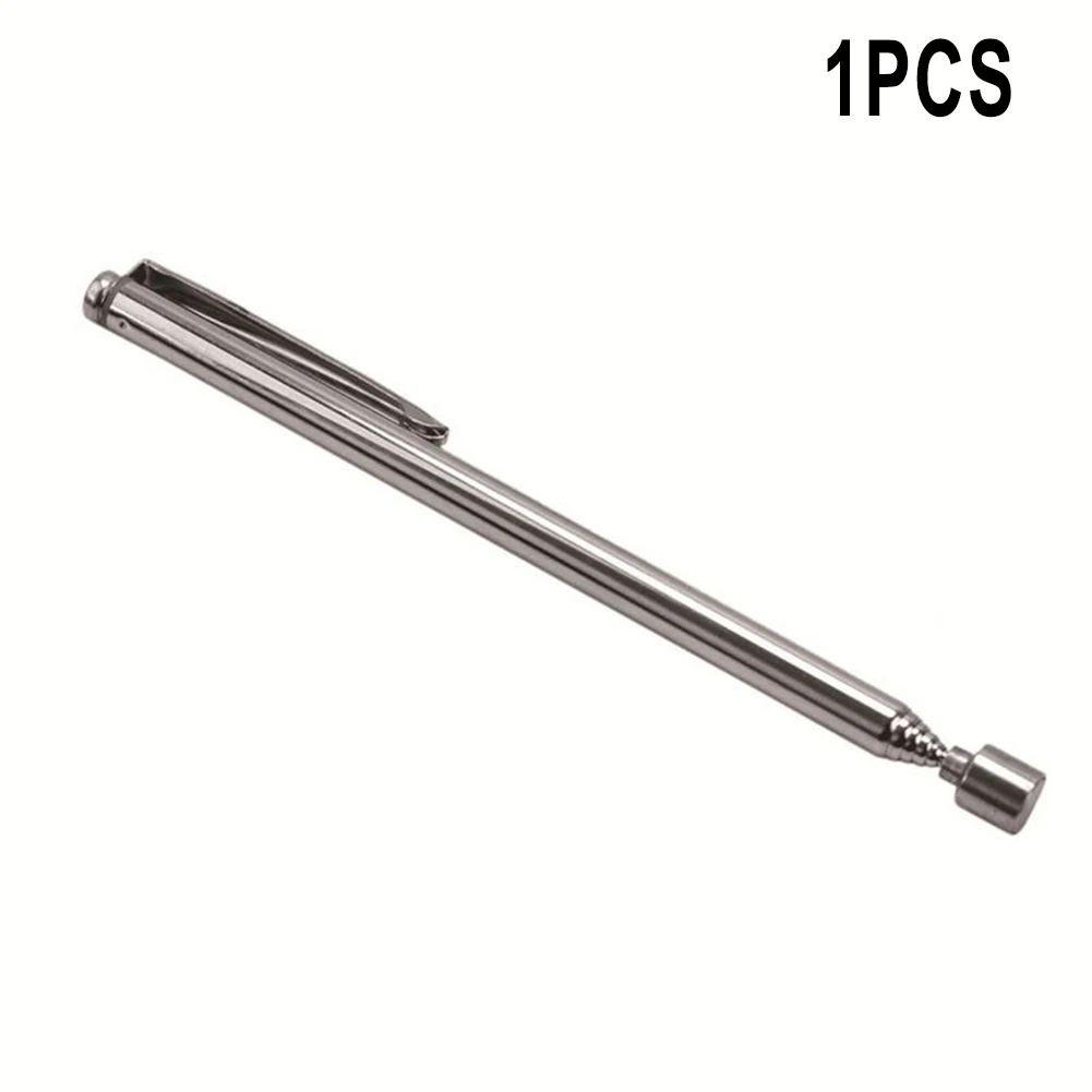 Czarny kij przedłużający teleskopowy srebrny mocny magnetyczny klips kieszonkowy 1.5LB 12.5-65CM długi chowany pręt narzędzie srebrny