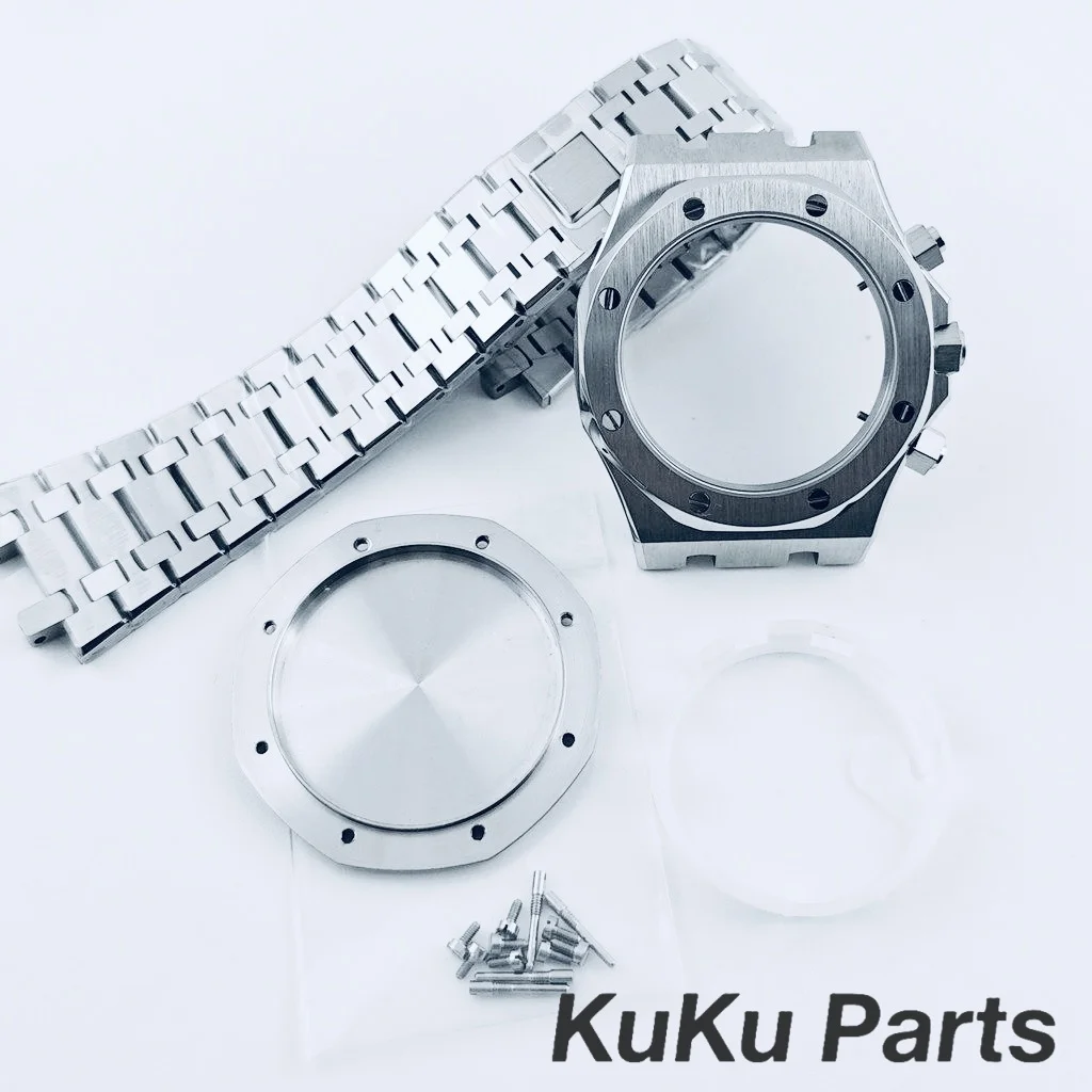 

Корпус для часов VK63, 41 мм, сапфировое стекло, запчасти для механизмов VK63, VK63A, VK64, модифицированные аксессуары для часов AP, замена корпуса.