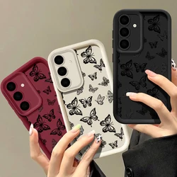 Shockproof Butterfly Print Case For Samsung Galaxy A55 A54 A53 A52 A14 A34 A15 A35 5G S20 FE S21 S22 Ultra Capa S23 S24 Ultra