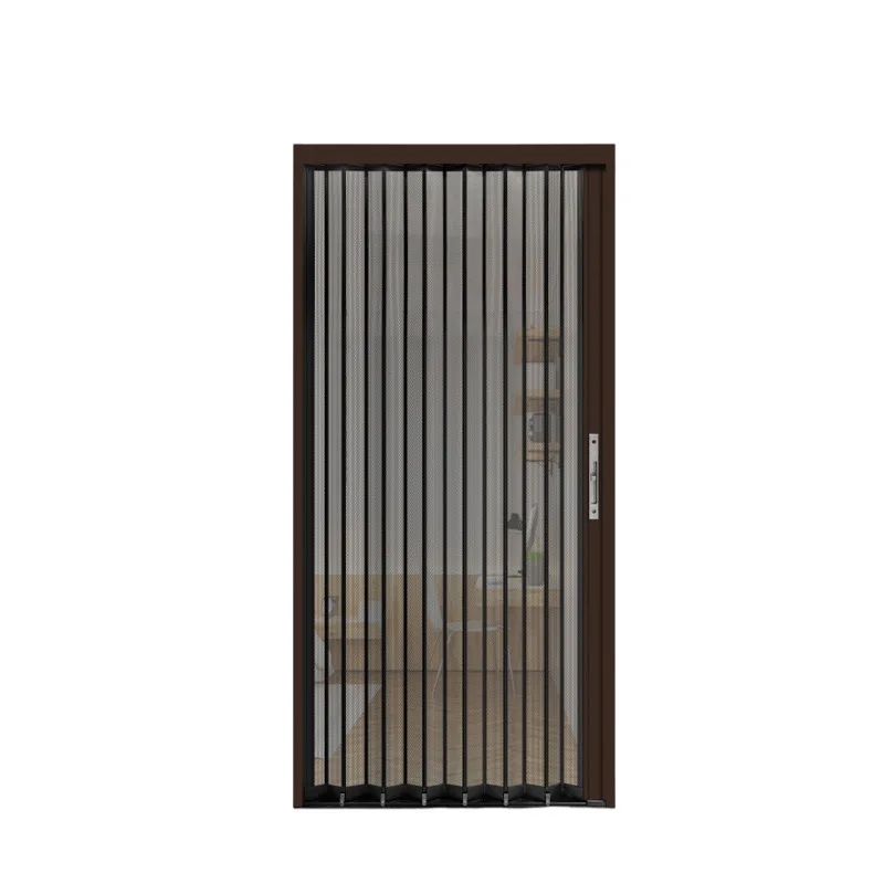 

Living room kitchen partition invisible sliding door diamond gauze folding door aluminum alloy V mesh sliding folding door