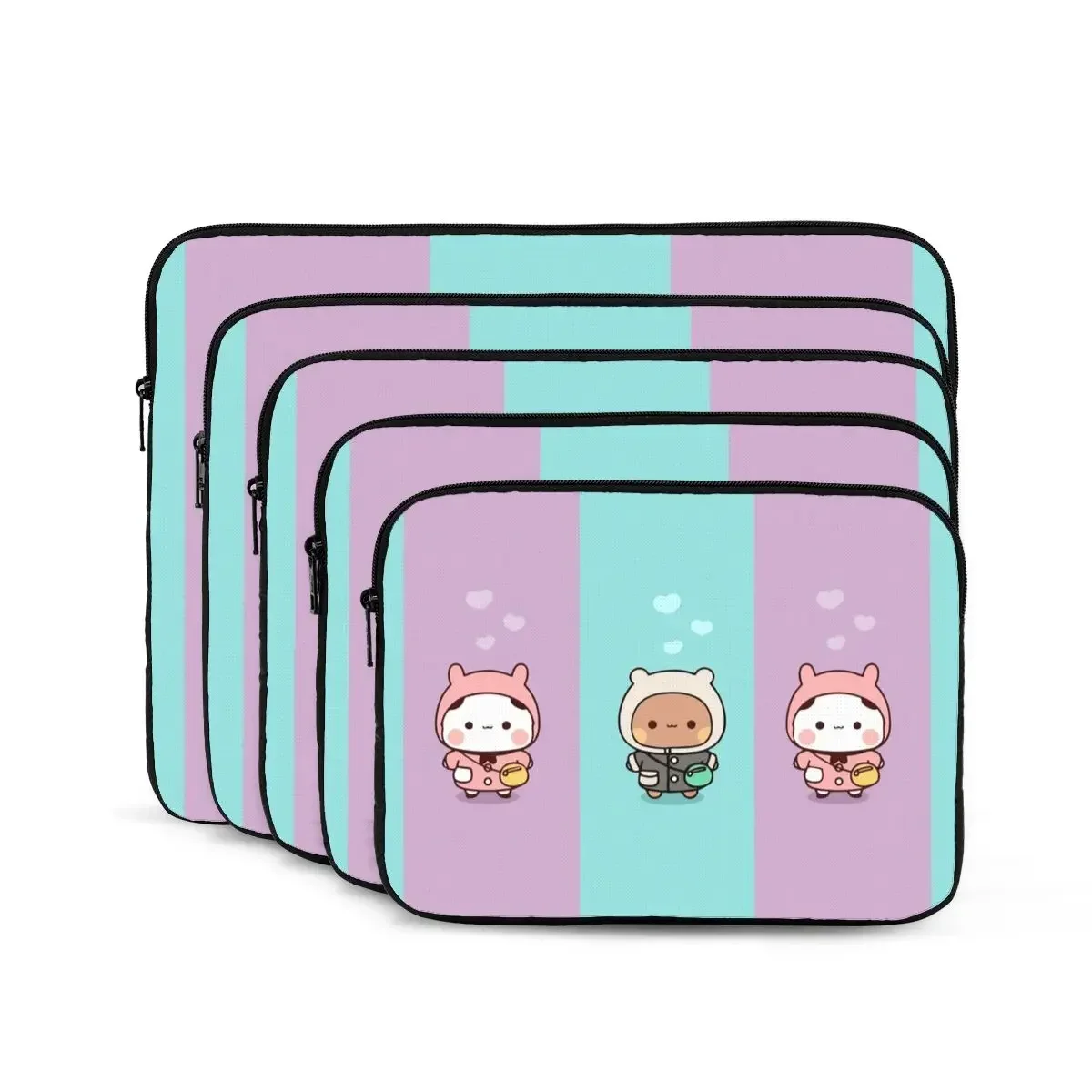 Laptop-Notebook-Hülle, Tasche, Panda-Bär, Umarmung, Bubu Dudu, Tablet-Hülle, Mochi, Mochi, Pfirsichkatze, 43,2 cm, stoßfeste Tasche