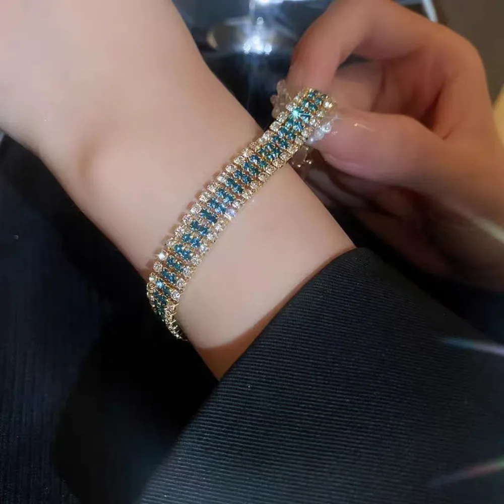 Bohemian Style Women Exquisite Luxury Roman Fashion Crystal Bracelet Jewelry Braided Wedding Jewelry Gift Jewelry