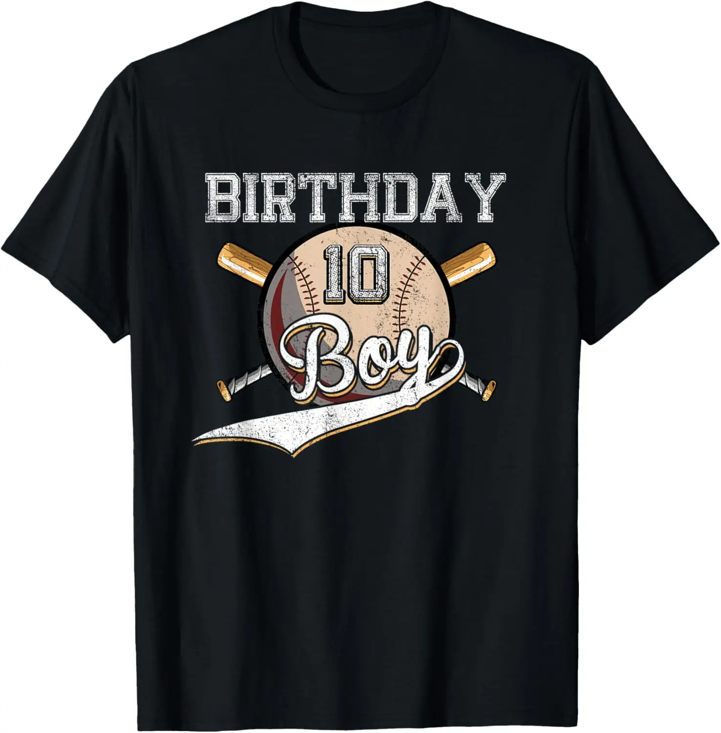 

Baseball 10th Birthday Party 10 Years Old Baseball Gift Boys T-Shirt