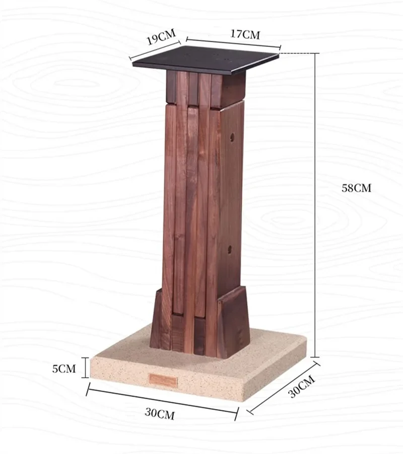 S-008 SB-02 Soporte de pie de altavoz de madera maciza ajustable Soporte de altavoz Soporte de pie de estantería