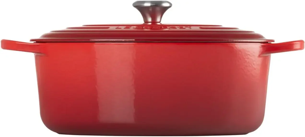 Enameled Cast Iron Signature Oval Dutch Oven, 8 qt., Cerise