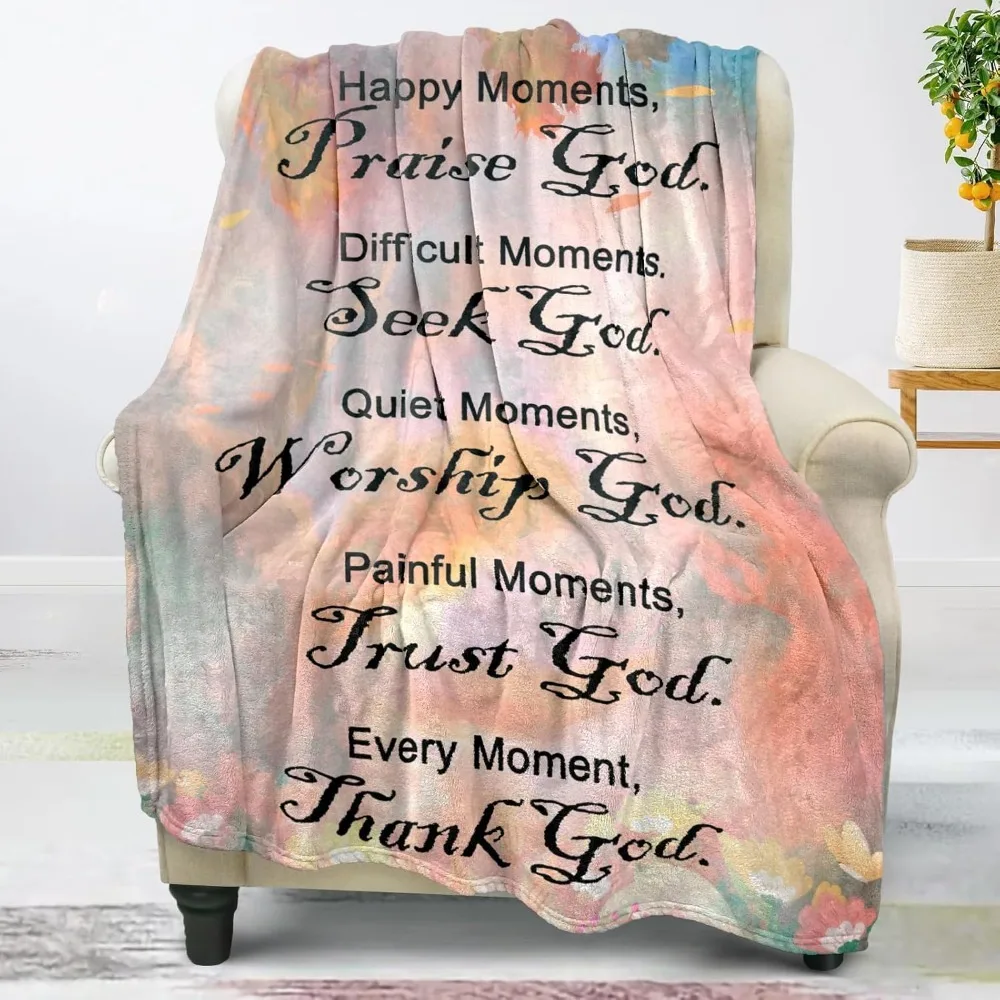 

Christian Faith Soft Throw Blanket Inspirational Religious And Spiritual Gift for Women Men Adults Kids Personalized