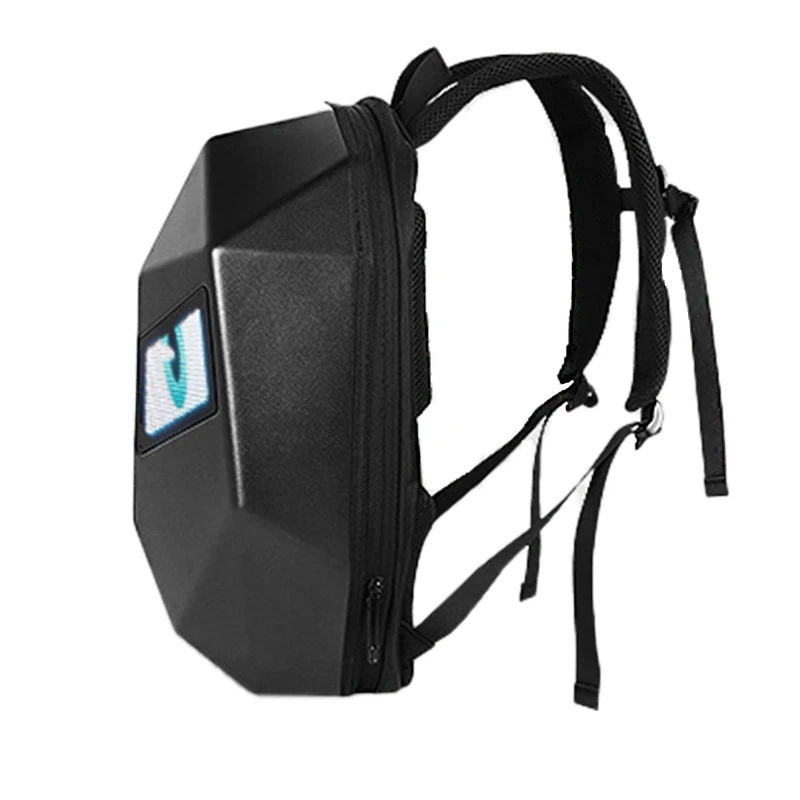 

Byb/Rng Smart Digital Screen Led Backpack with Eye Lights Walking Advertising Led Funny Motorcycle Rider Backpack Black