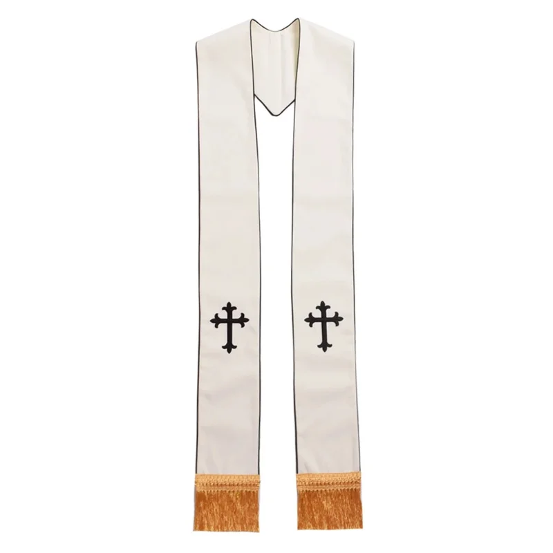 Church Pastor Stole Unisex Adult Overlay Cross Catholic Priest Clergy Scarf Cosplay Costume Accessories