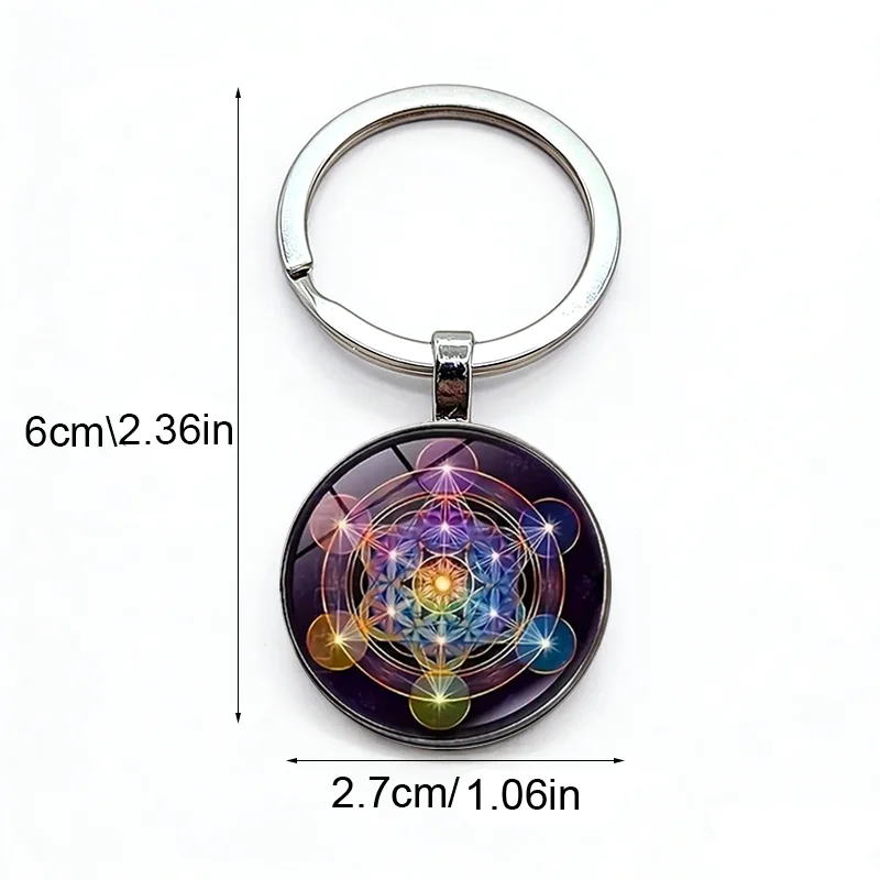 Fashionable Rubik's Cube Geometric Pattern Nostalgic Design Alloy Keychain Father's Day Gift