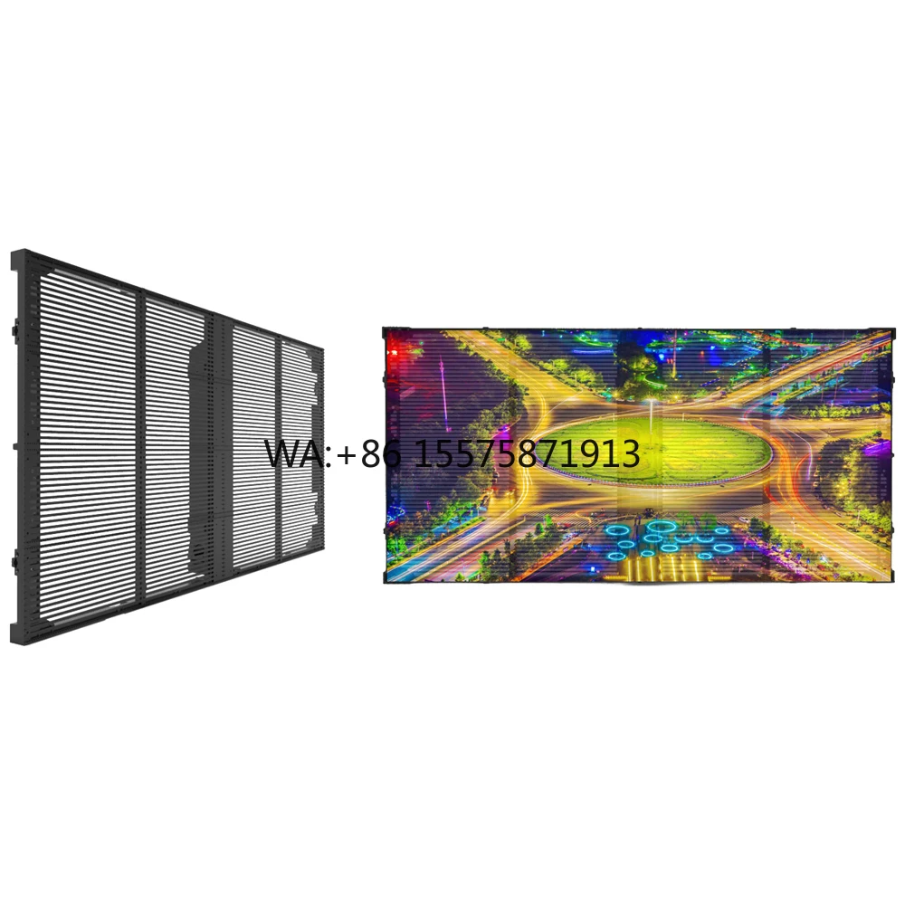 

P10.4 Полноцветный наружный светодиодный дисплей, решетка, прозрачный светодиодный экран, наружное стеклянное окно для светодиодной рекламной видеостены