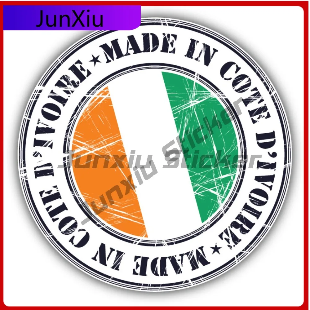 

Made In Cote D'Ivoire Grunge Flag Stamp Car Decal Bumper Stickers Anime Style Helmet Use For Helmet Si Car Accessories Sun Pr