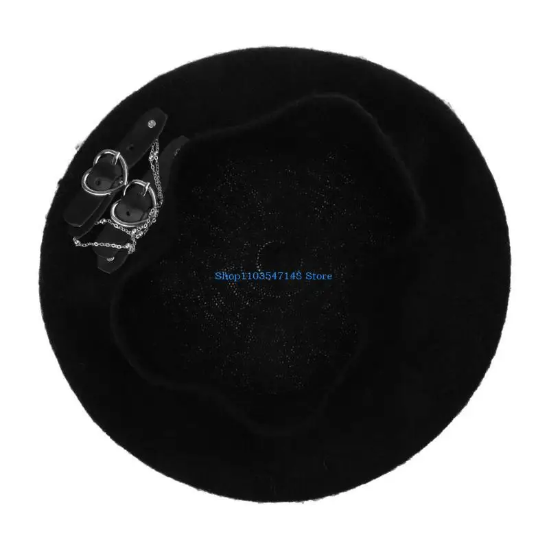 

P88B Girls Heart Buckle Beanie JK Hat Sweet Cool Hair Accessories Fashion Breathable Preppy Hat