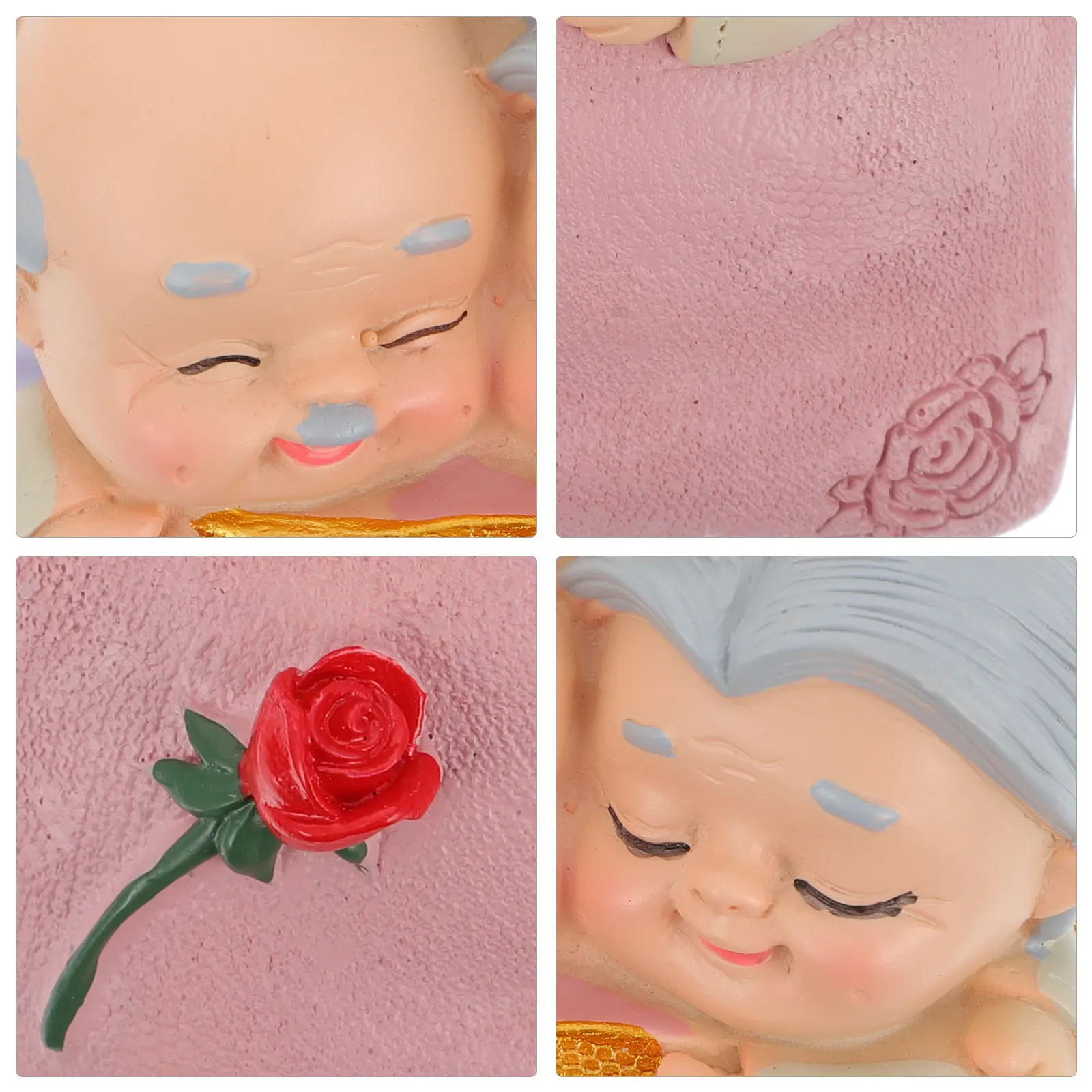 

Elderly Couple Resin Craft Figurines Long Service Life Easy Clean Table Desk Bookshelf Dining Table Decorations