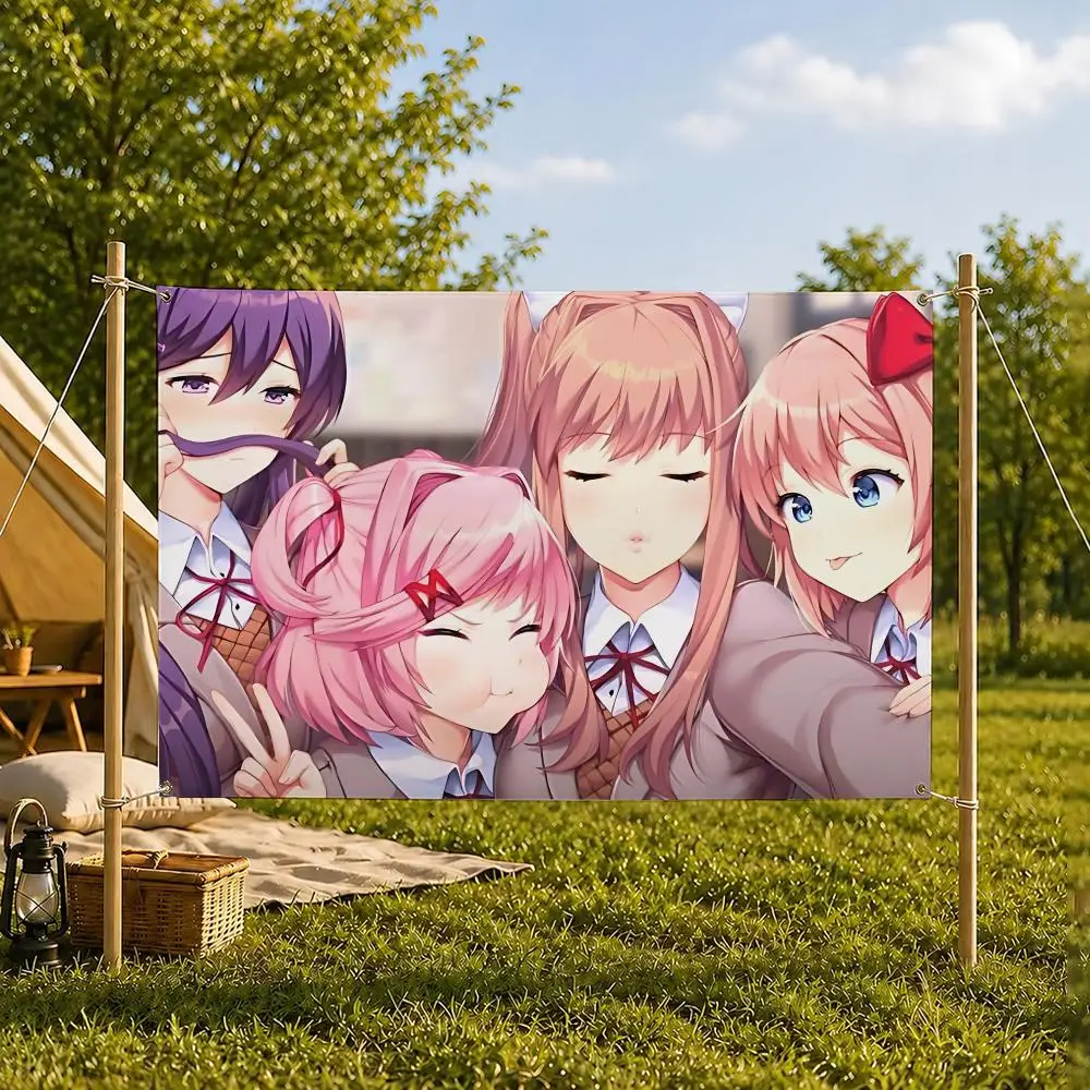 Das Spiel Doki Doki Literature Club! Flaggen, Zimmer, Schlafzimmer, Zuhause, Außenbereich, Wanddekoration, Konzert, bedruckter Hintergrund, Dekoration, Kunst, Banner – Detail 10