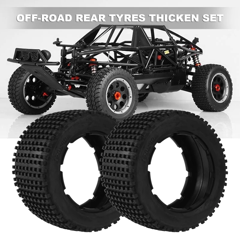 

Off-Road Rear Tyres Thicken Skin Set For 1/5 HPI ROFUN BAHA ROVAN KM Baja 5B Truck Spare Toys Parts