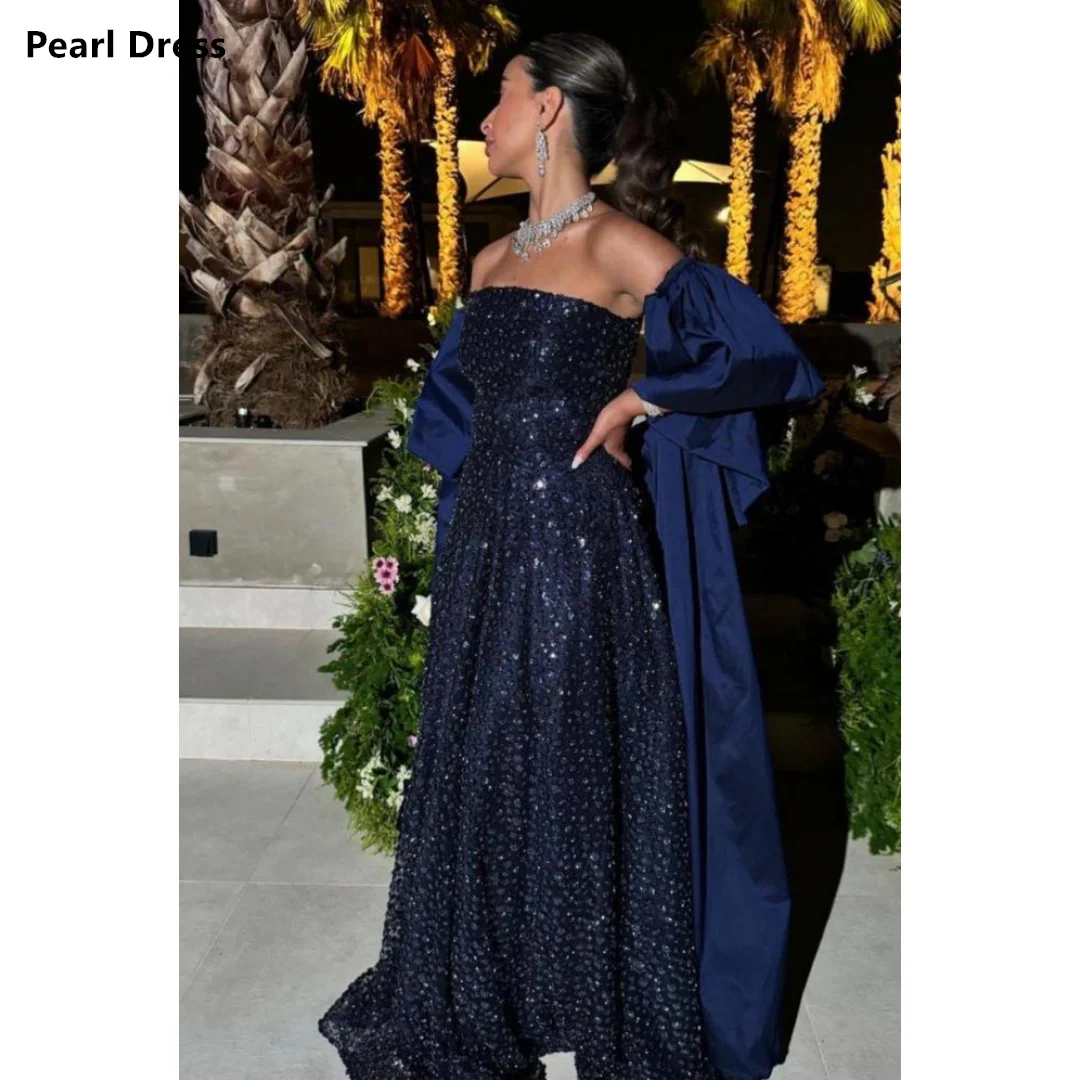 

Роскошные женские вечерние платья с жемчугом, женское элегантное роскошное женское вечернее платье на заказ, блестящие платья для выпускного вечера с шалью, 2025 вечерние