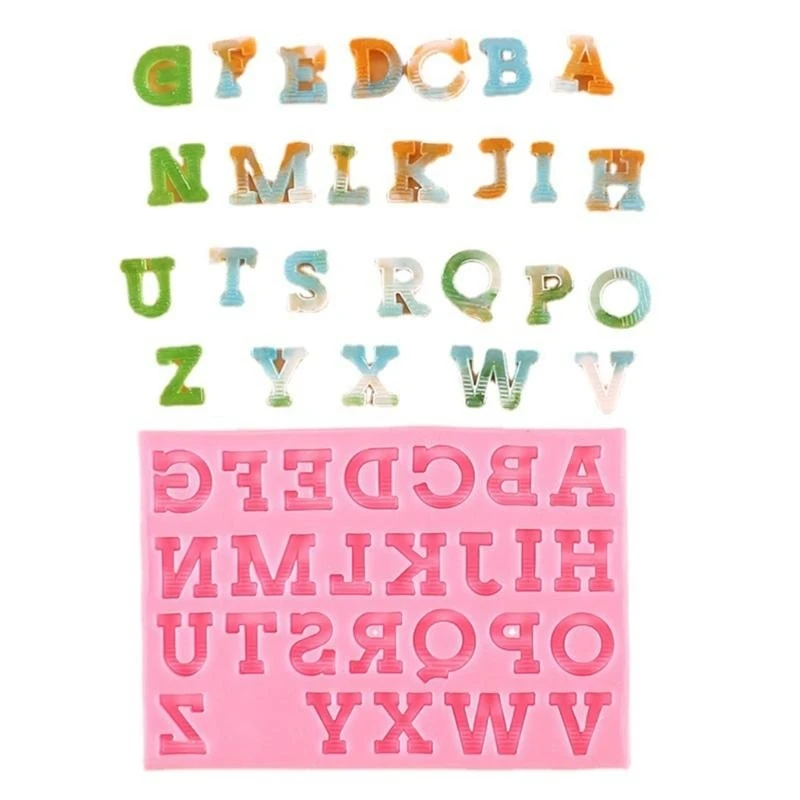 J78F Letter Shaped Silicone Resin Mold Fondant Mould Baking DIY Supplies