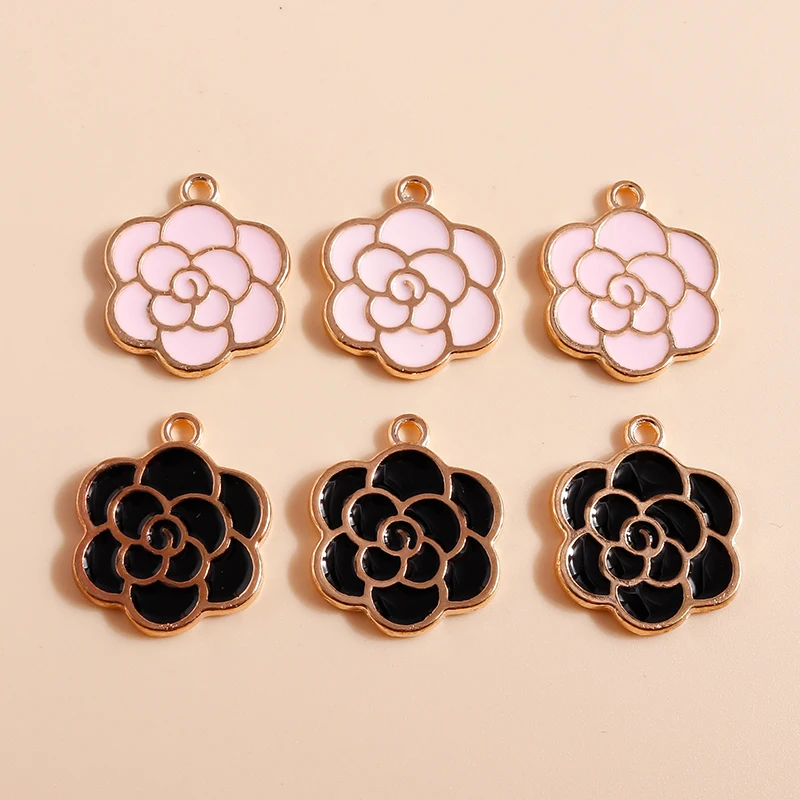

20pcs 18x21mm Cute Enamel Flower Charms Pendants for Jewelry Making DIY Earrings Necklaces Bracelets Handmade Crafts Accessories
