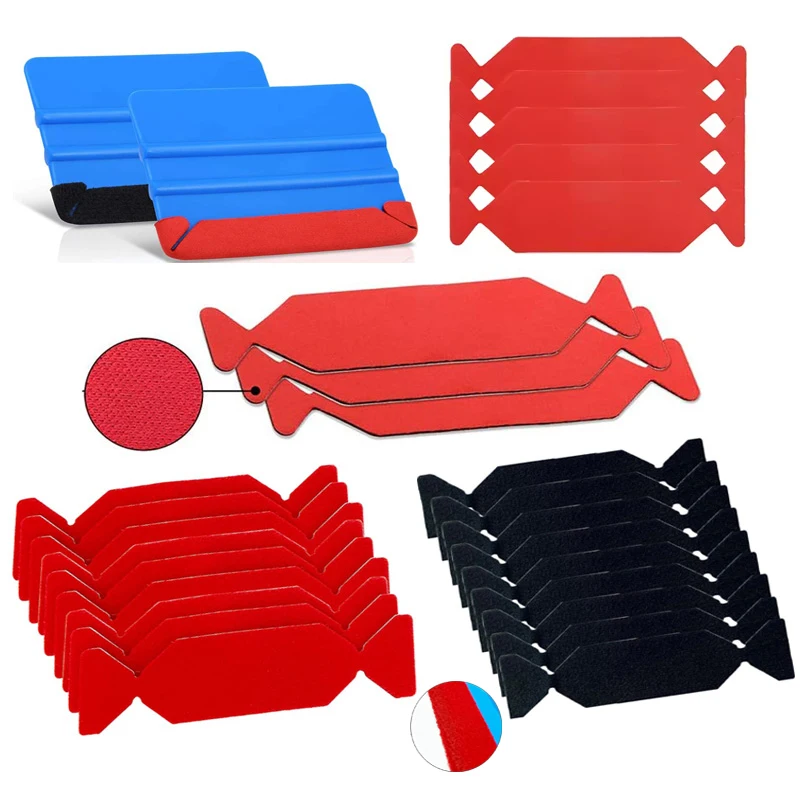 Buffer Felt for Tinting Film Squeegee No Scratch Waterproof Fabric/Microfiber Cloth Car Vinyl Wrap Scraper Protector 12-30pcs