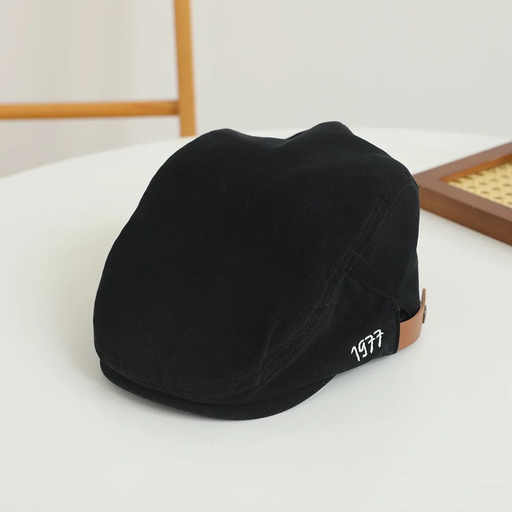 

Street Style Sun Protection Retro Embroidery Hat Sunscreen Rough Edge Newsboy Cap Adjustable Korean Style Famale