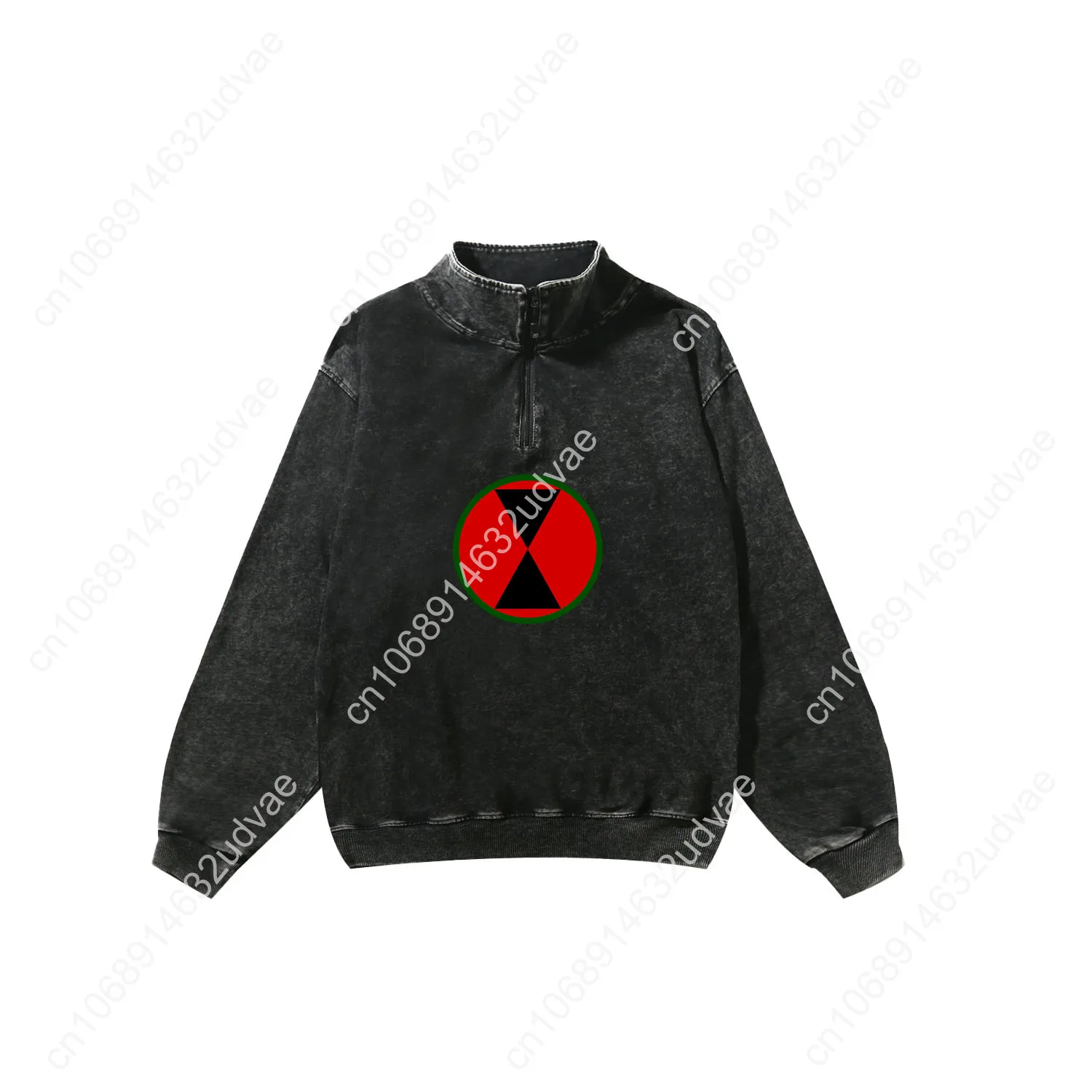 7th Infantry Division Retro Sweatshirt Man Woman Teenager Vintage Pullover Half Zipper Sweat Custom Made Tops Sleeved Tshirt