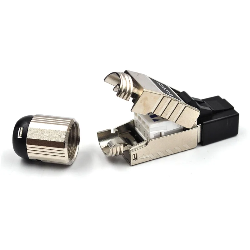 絶妙なRJ45コネクタ、工具不要のCat8、Cat8フィールド終端プラグ、シールド付きモジュラープラグ、2000Mhz、2Ghz、40G、22AWG-24AWG対応