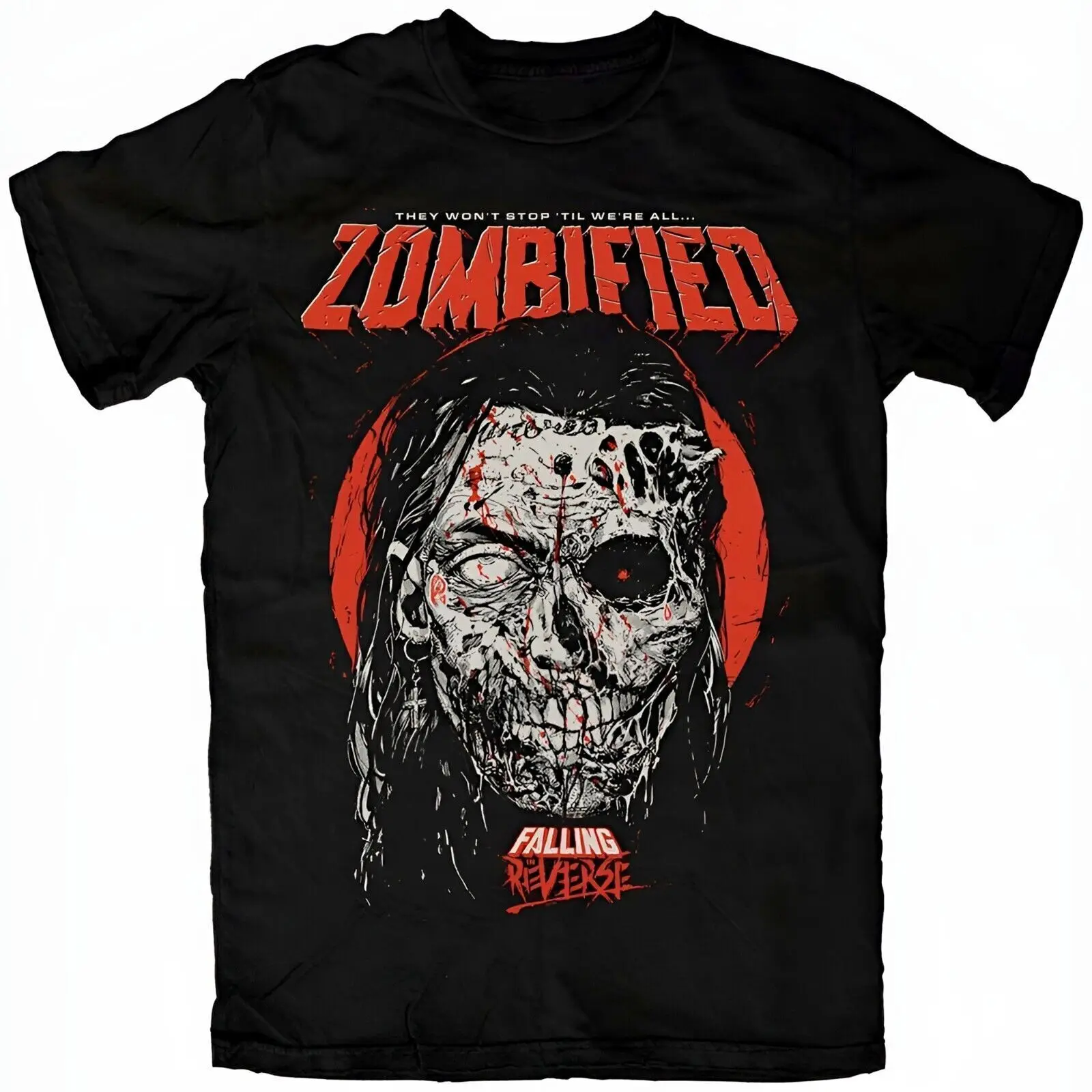 Hot Falling In Reverse Zombified T Shirt New Popular Black All Size Hh8364