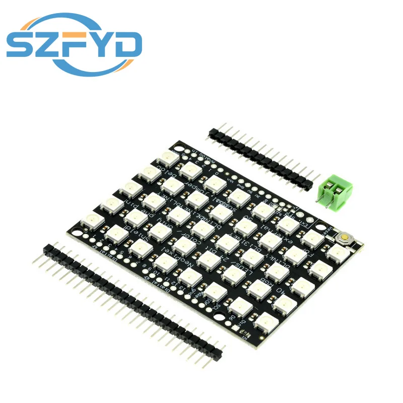 WS2812 5050 RGB LED Lampada ad anello Luce WS2812B Modulo Striscia 40 Bit 5*8 Bit con Driver integrati RGB 40 Per Arduino Luci LED