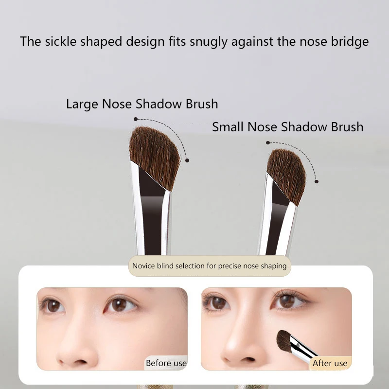 4Pcs/set Angled Makeup Brushes Sickle Eyeliner Brush Eyebrow Nose Contour Beauty Make Up Cosmetics Tool Precise Detail Brush