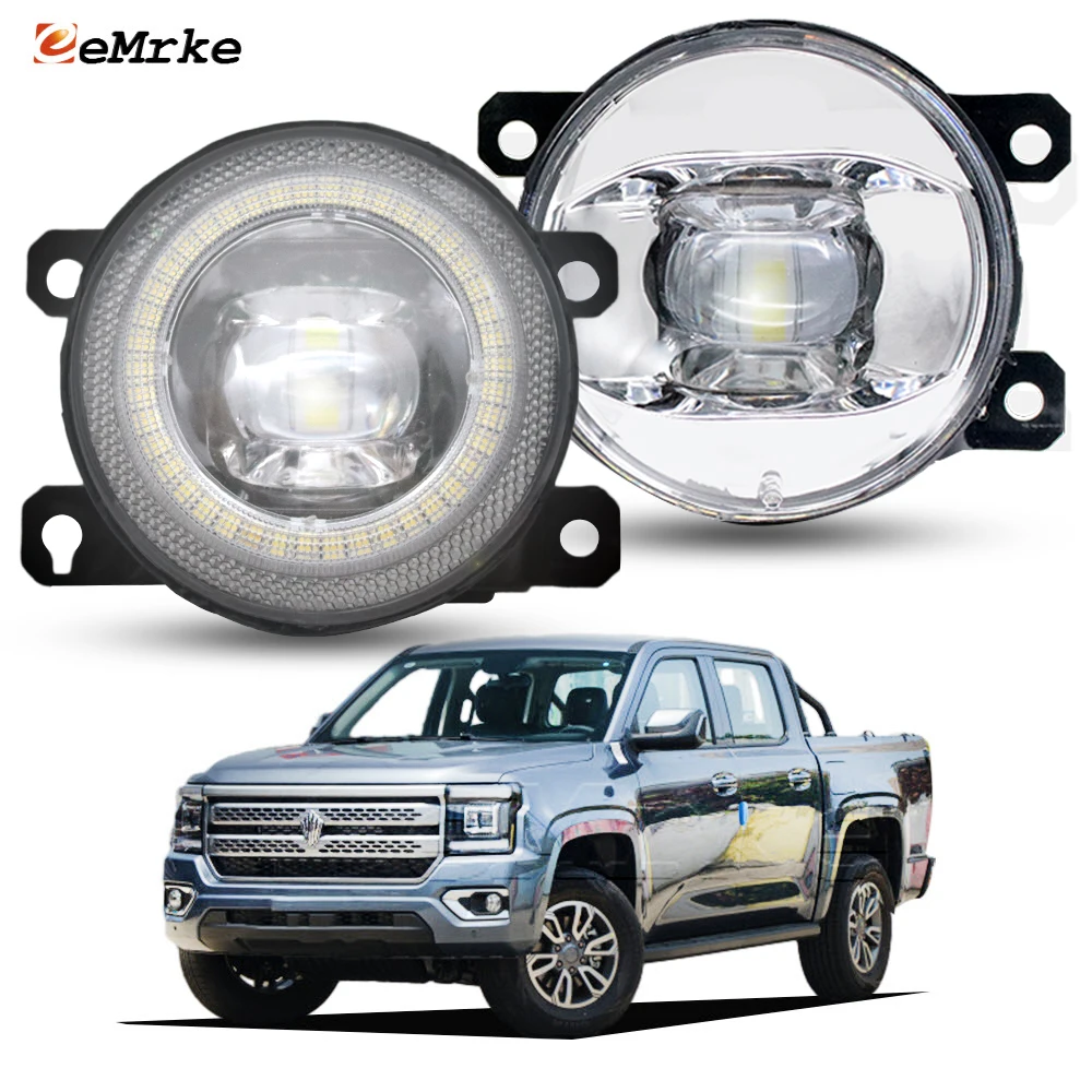 Add LED Fog Lights 30W Pair For Jmc Grand Avenue 2024 2025 2026 Angel Eye DRL Accessories Replace Factory Halogen Fog Lamp