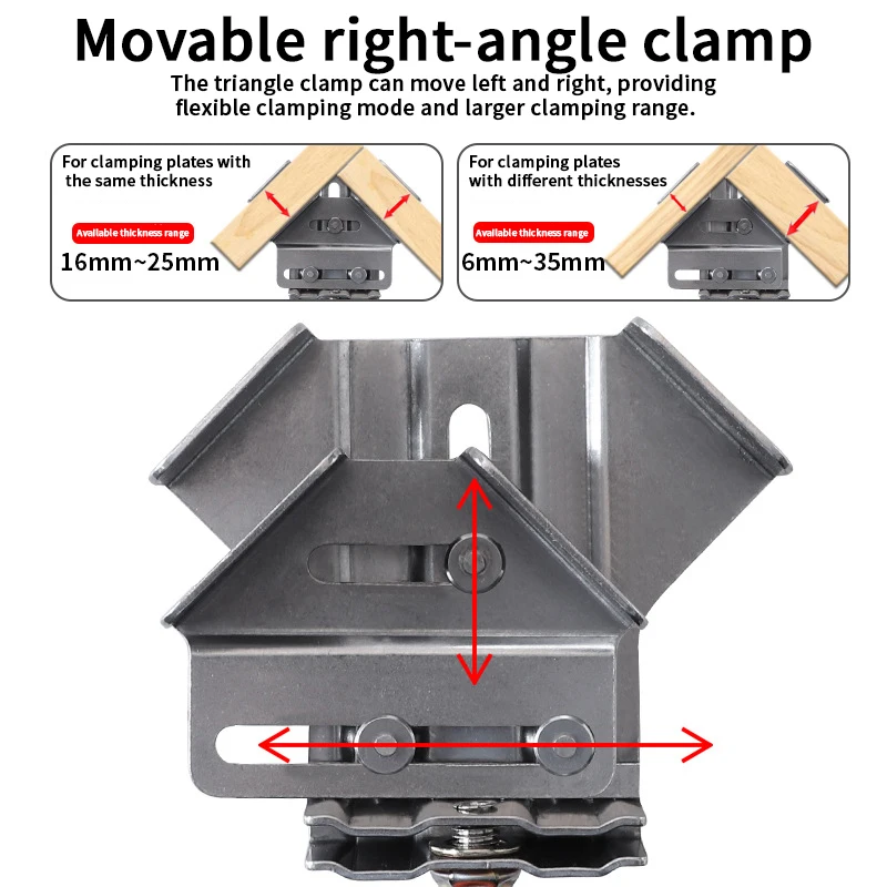 Adjustable Multipurpose Stainless Frame Clamps Open/Closed Corner Clamp Woodworking Accessory 90 Degree Woodworking Fixing Clip