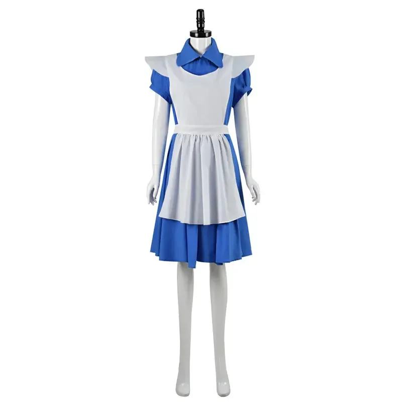 Cossky Alice In Wonderland Cosplay Costume Blue Maid Dress Adult Women Girl Halloween Carnival Costume