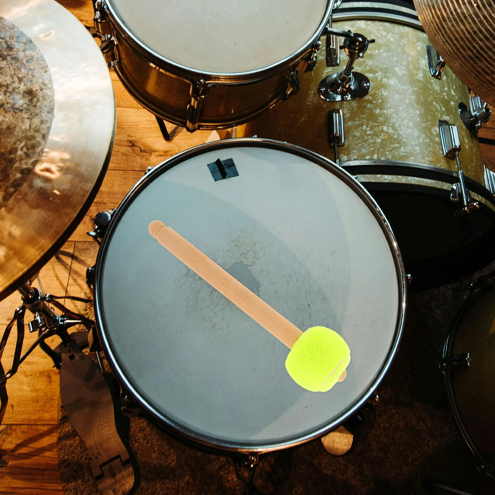 

Baseball Head Drumsticks Beige Percussion Accessories Teen Students School Bands Wood Handle Reusable Drumsticks Musical