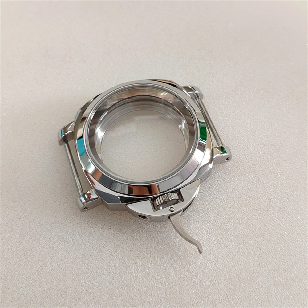 Nuovo 40MM Cassa per orologio in acciaio inossidabile con maniglia per NH35 NH36 4R36 7S26 Orologio con movimento Parti fai da te Colore argento