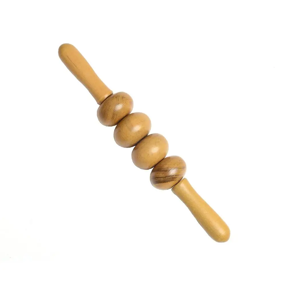 Wooden massage stick mahogany massage roller wenge push back with both hands wooden legs belly ball rolling back trumpet