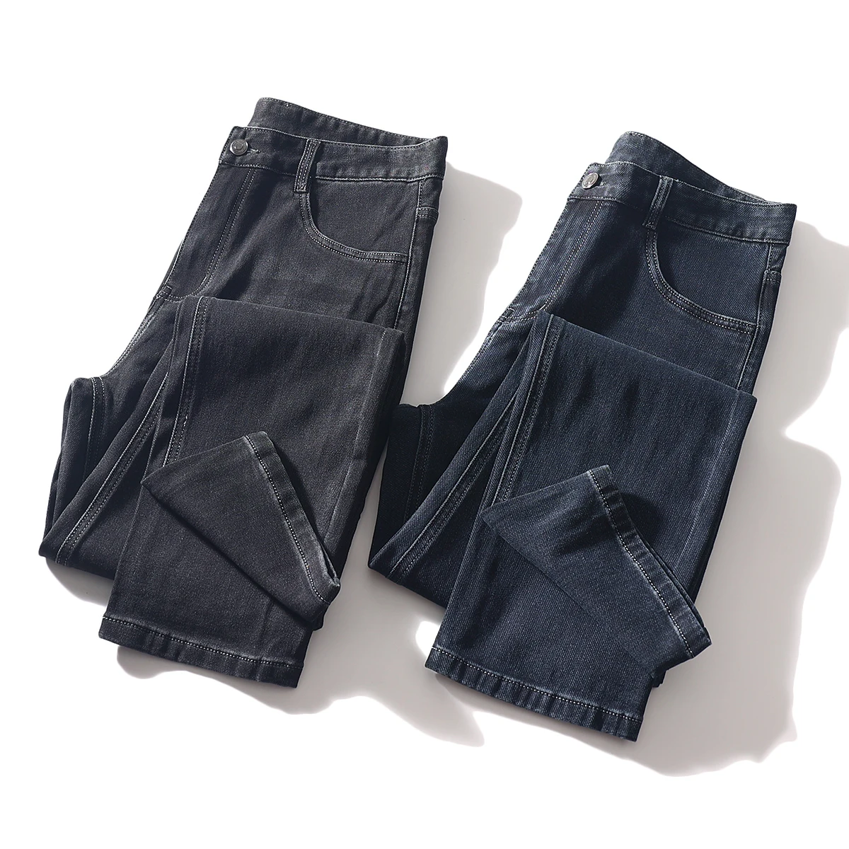 

Busin Commuter Basic Sle Waed Хлопковые микроэластичные универсальные прямые джинсы Осень-зима Мужские длинные брюки